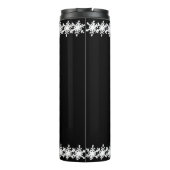 Black I Liebe Custom City Snowflake Muster Thermosbecher (Rückseite)