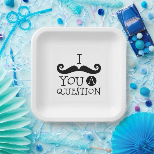 Black I mustaunt dir eine Frage Pappteller (Party)