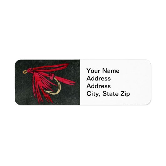 "Black Ibis" Trout Fly Return Address Label (Vorne)