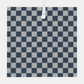 Black ice checkered board pattern ornament aus glas (Rückseite)