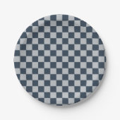 Black ice checkered board pattern pappteller (Vorderseite)