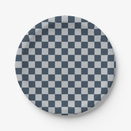 Black ice checkered board pattern pappteller