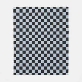 Black ice checkered pattern fleecedecke