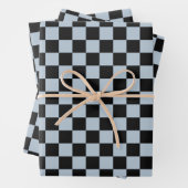 Black ice checkered pattern geschenkpapier set (Beispiel)