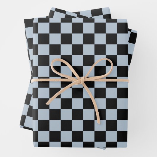 Black ice checkered pattern geschenkpapier set (Beispiel)