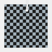 Black ice checkered pattern ornament aus glas (Rückseite)