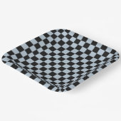 Black ice checkered pattern pappteller (Gewinkelt)
