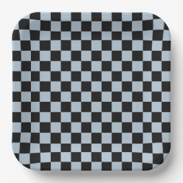 Black ice checkered pattern pappteller