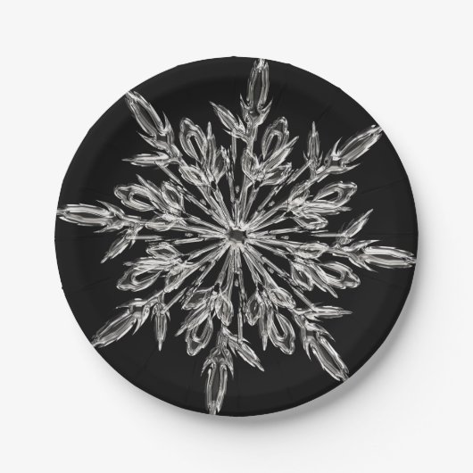 Black Ice Crystal Pappteller (Vorderseite)