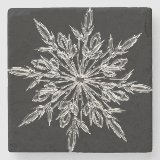 Black Ice Crystal Steinuntersetzer (Vorderseite)