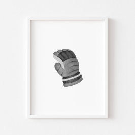 Black Ice Hockey Handschuhe Wandkunst Poster