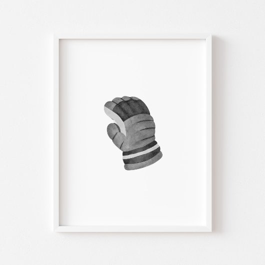 Black Ice Hockey Handschuhe Wandkunst Poster