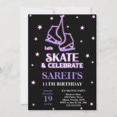 Black Ice Skaten Birthday Einladungen (Vorderseite)