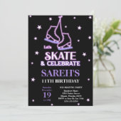 Black Ice Skaten Birthday Einladungen (Stehend Vorderseite)