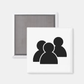Black Icon People Magnet (Vorderseite/Rückseite)
