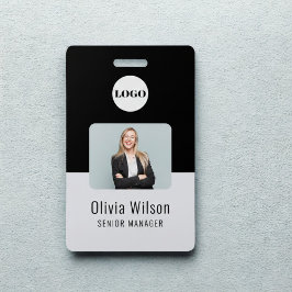 Black ID Card | Business Logo Employee Photo Ausweis