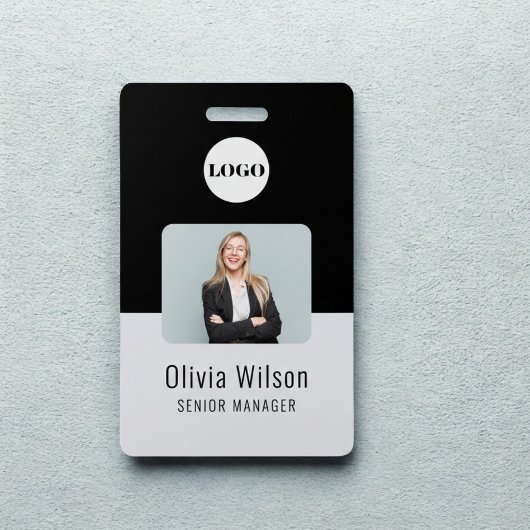 Black ID Card | Business Logo Employee Photo Ausweis