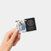 Black ID Card Company Mitarbeiter Abzeichen Modern Ausweis (Handheld)