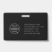 Black ID Card | Moderner Minimalistischer Mitarbei Ausweis (Rückseite)