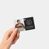 Black ID Card | Moderner Minimalistischer Mitarbei Ausweis (Handheld)