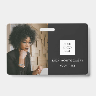 Black ID Card   Modernes Minimalistisches Foto und Ausweis
