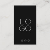 Black IG, FB, YouTube Social Modern QR Code Visitenkarte (Rückseite)