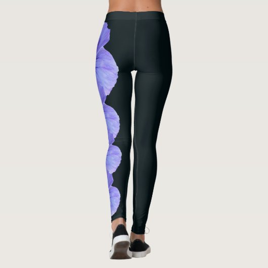 Black Illinois Staat Blume Blue Violet Leggings (Rückseite)
