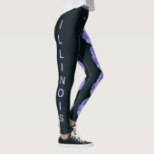 Black Illinois Staat Blume Blue Violet Leggings (Rechts)