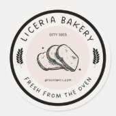 Black Illustration Food Bakery Circle Sticker (Vorderseite)