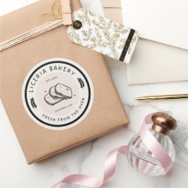 Black Illustration Food Bakery Circle Sticker