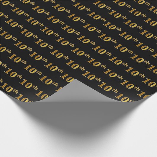Black, Imitate Gold 10. (10.) Event Geschenkpapier (Ecke)