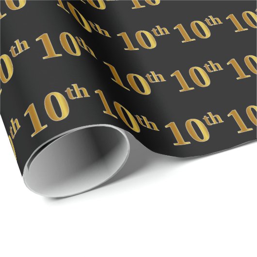 Black, Imitate Gold 10. (10.) Event Geschenkpapier (Rolleneckpunkt)