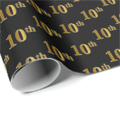 Black, Imitate Gold 10. (10.) Event Wrapping Paper Geschenkpapier (Rolleneckpunkt)