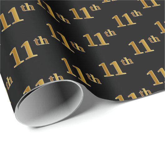 Black, Imitate Gold 11. (Elfte) Event Geschenkpapier (Rolleneckpunkt)
