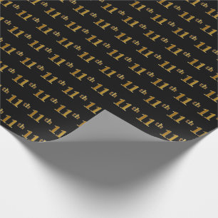 Black, Imitate Gold 11. (Elfte) Event Geschenkpapier