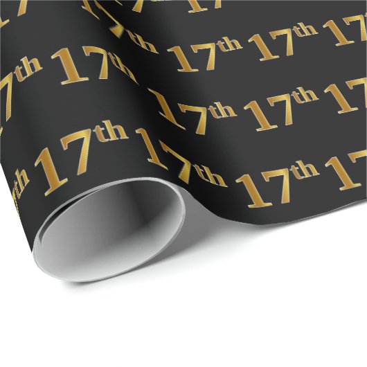 Black, Imitate Gold 17. (siebzehnte) Veranstaltung Geschenkpapier (Rolleneckpunkt)
