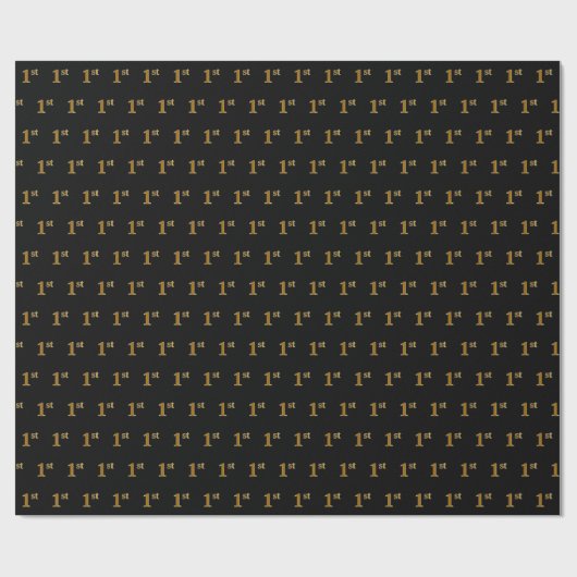 Black, Imitate Gold 1. (First) Event Geschenkpapier (Flach)