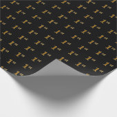 Black, Imitate Gold 1. (First) Event Wrapping Pape Geschenkpapier (Ecke)
