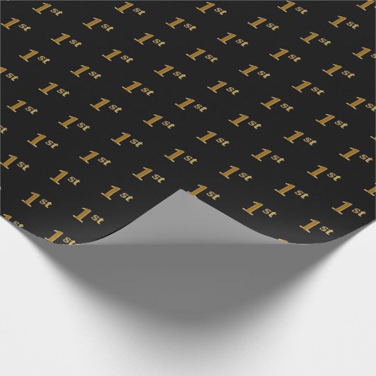 Black, Imitate Gold 1. (First) Event Wrapping Pape Geschenkpapier (Ecke)