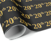 Black, Imitate Gold 20. (20.) Event Geschenkpapier (Rolleneckpunkt)