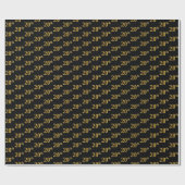 Black, Imitate Gold 20. (20.) Event Geschenkpapier (Flach)
