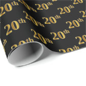 Black, Imitate Gold 20. (20.) Event Geschenkpapier (Rolleneckpunkt)