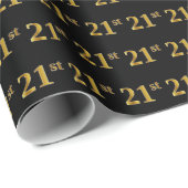 Black, Imitate Gold 21. (21.) Event Geschenkpapier (Rolleneckpunkt)
