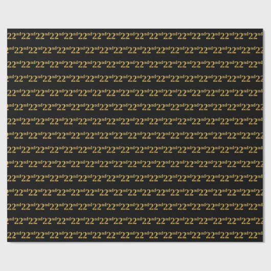 Black, Imitate Gold 22. (22.) Event Geschenkpapier (Flach)