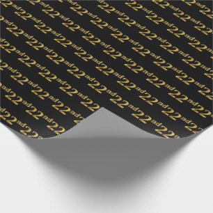 Black, Imitate Gold 22. (22.) Event Geschenkpapier