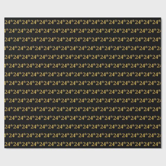 Black, Imitate Gold 24. (24.) Event Geschenkpapier (Flach)