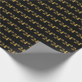 Black, Imitate Gold 24. (24.) Event Geschenkpapier (Ecke)