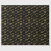 Black, Imitate Gold 25. (25.) Event Geschenkpapier (Flach)