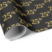 Black, Imitate Gold 25. (25.) Event Geschenkpapier (Rolleneckpunkt)