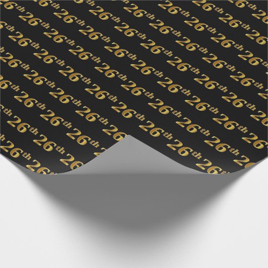 Black, Imitate Gold 26. (26.) Event Geschenkpapier (Ecke)
